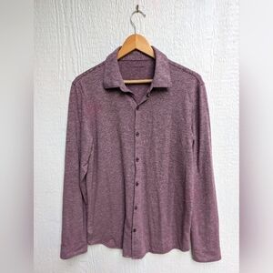 Zachary Prell Burgundy Performance Stretch Button Down Shirt Men's Size Medium